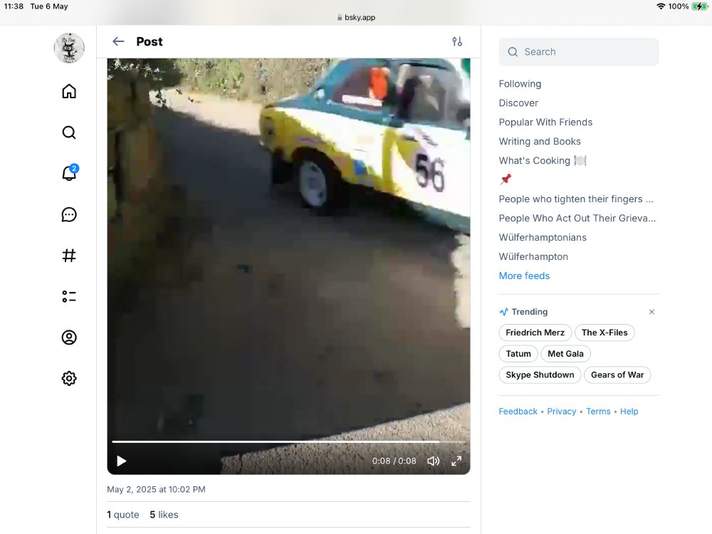 Crappy screen shot of crappy attempt at stopping a moving car on the screen.