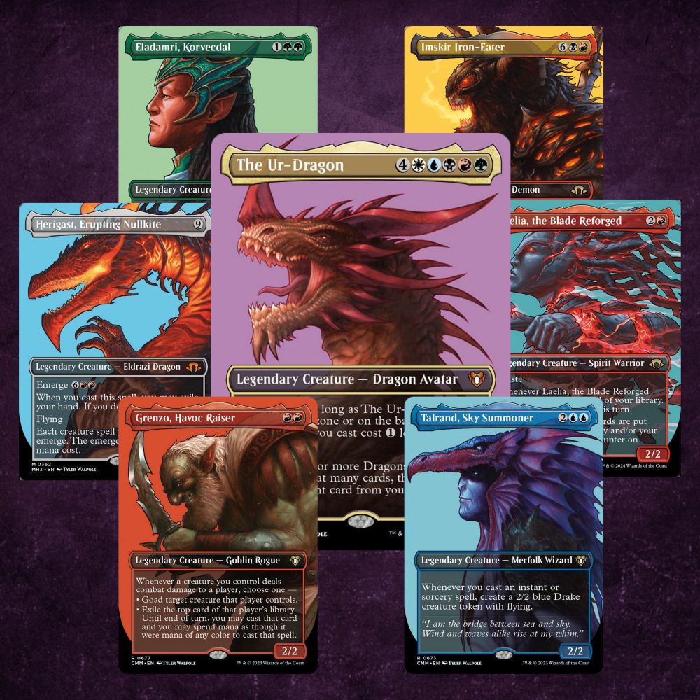 Tyler Walpole’s cards from the side-profile series from Modern Horizons 3, and Commander Masters