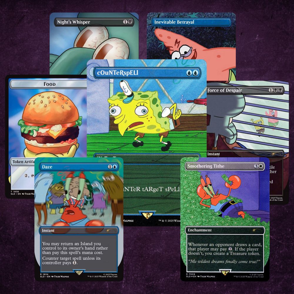 Tyler Walpole’s cards from the SpongeBob Secret Lair Drop