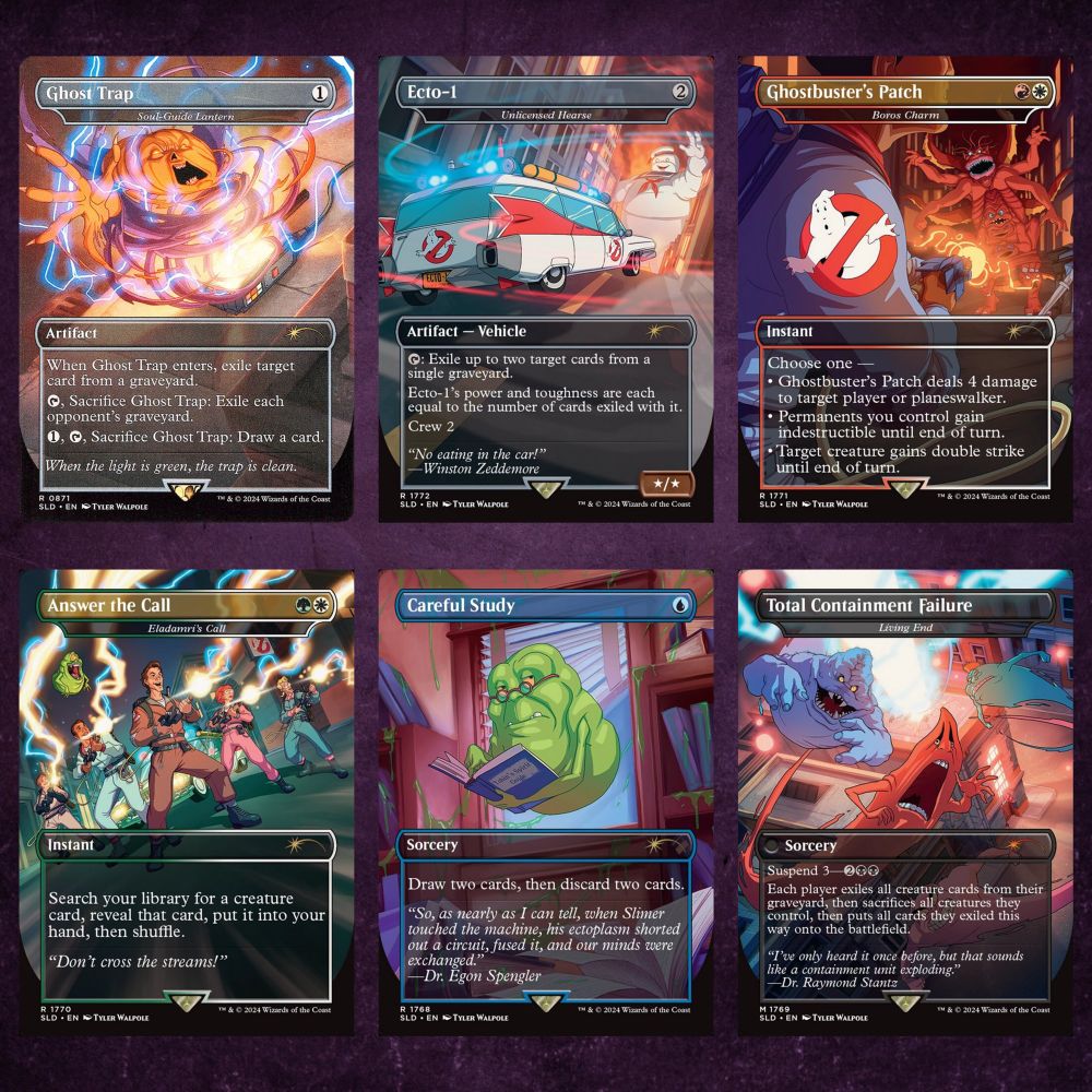 Tyler Walpole’s cards from the Real Ghostbusters Secret Lair Drop