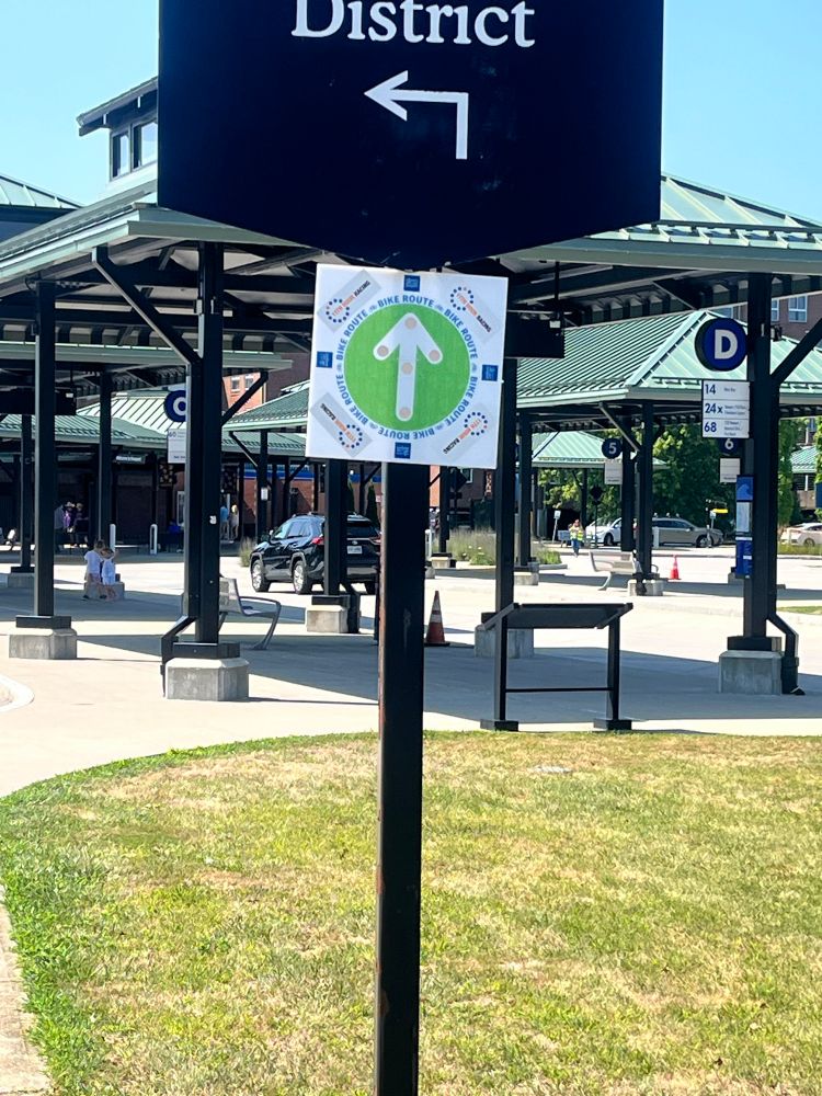 Bike route sign