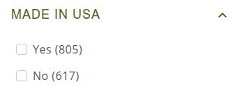 Made in USA Yes (805) No (617)