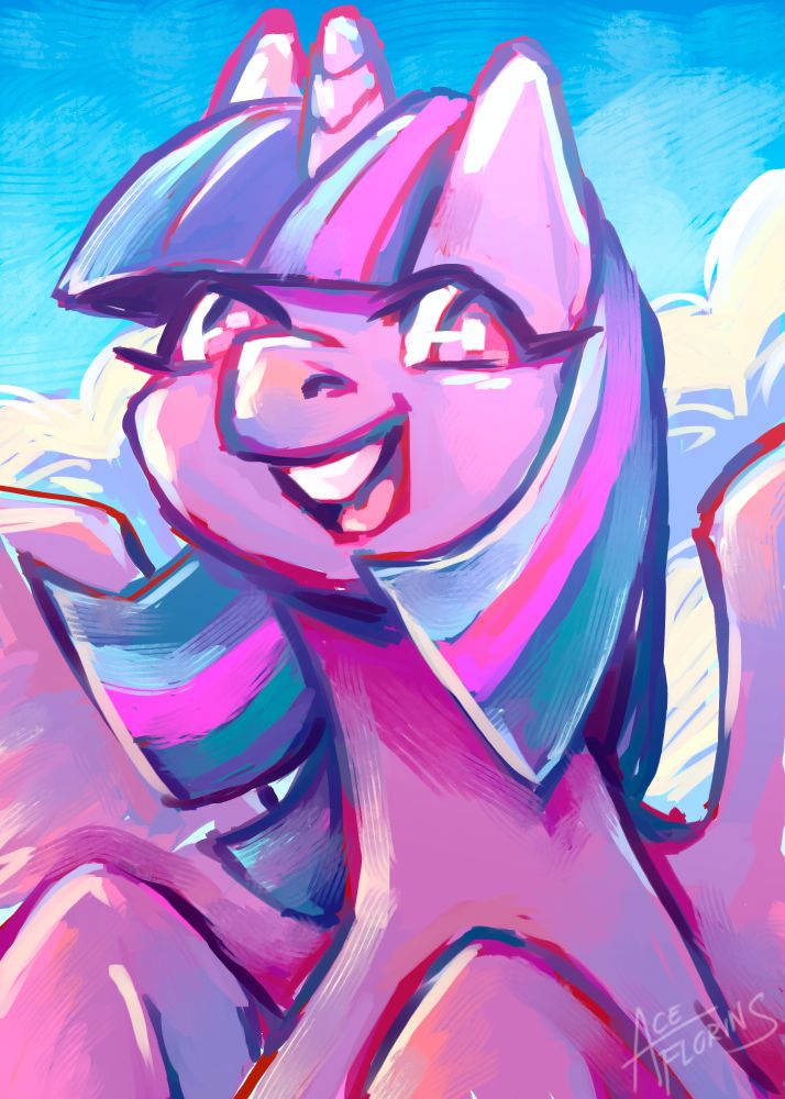 Sketchy portrait of Twilight Sparkle.