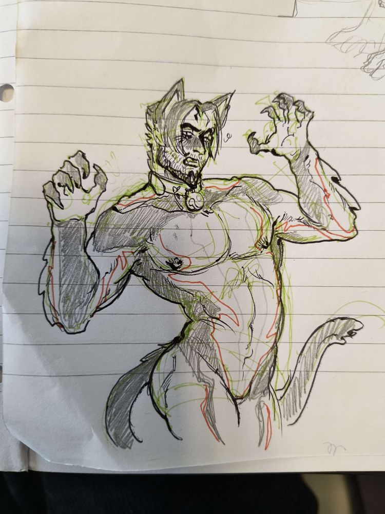A cat-fied version of arthur nightingale. Also he's got nipples and a kitty bell collar.