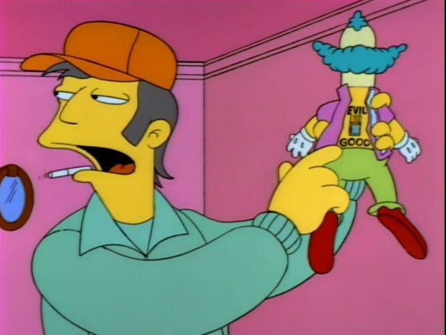 Someone set this thing to evil, a Talking Krusty doll 