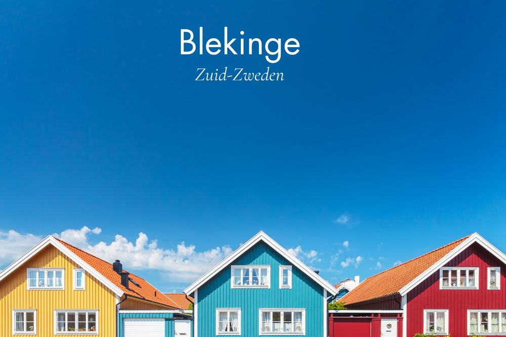 Gekleurde huizen in Karlskrona. Deze bijzondere marinestad is tevens een van de weinige baroksteden in Noord-Europa.