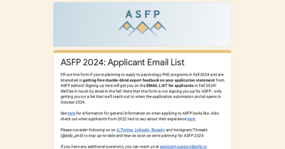 ASFP 2024: Applicant Email List