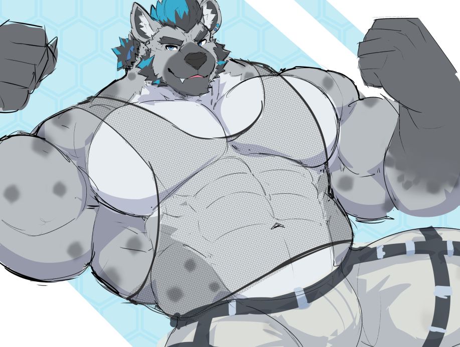 Big buff version of my (normally) petite yeen OC Ollo.