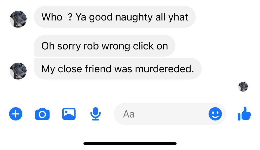 A screenshot from Facebook Messenger