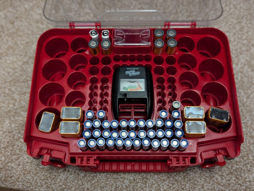 Battery Daddy filled with some batteries