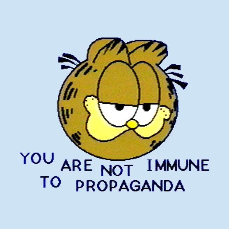 You are not immune to propaganda (low res garfield smiling)