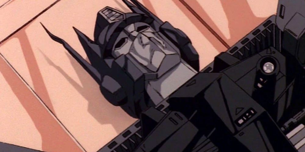 Screenshot from "Transformers: The Movie" after Optimus Prime dies
