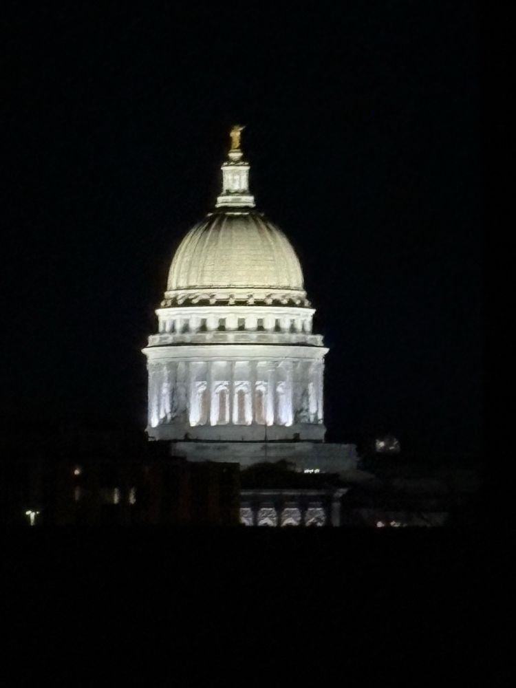 The Capital Building in Madison Wisconsin at night 