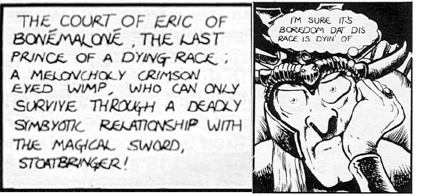 Eric the doomed prince guest starring in an old Thrud strip