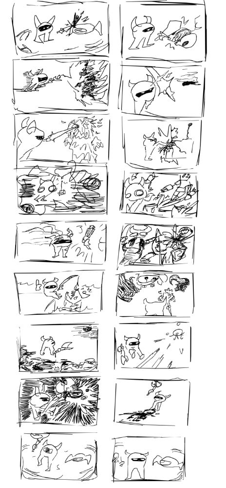 a hastily drawn comic detailing the average process of playing through the game "Rouge"