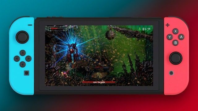 A screenshot of the game Valfaris running on Nintendo Switch