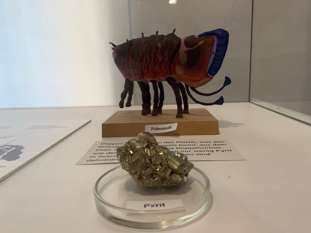 A close up of both the critter and the pyrite.