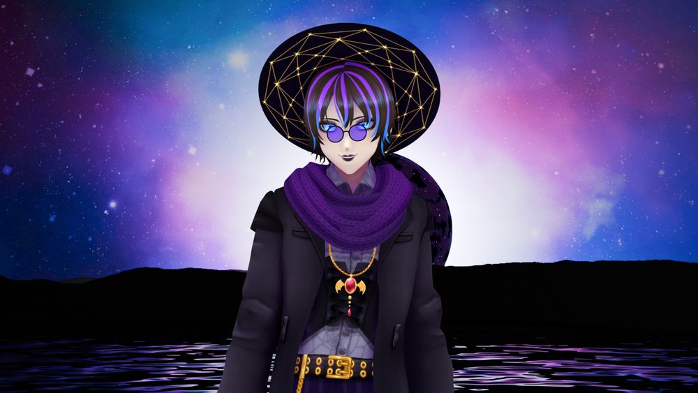 Rad No Mad standing on their moon orbiting a distant planet with a bright spacey backdrop