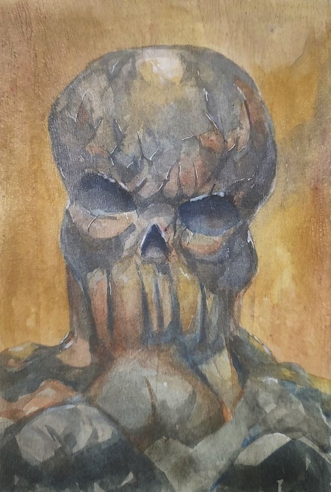 a rock that somewhat resembles a humanoid skull