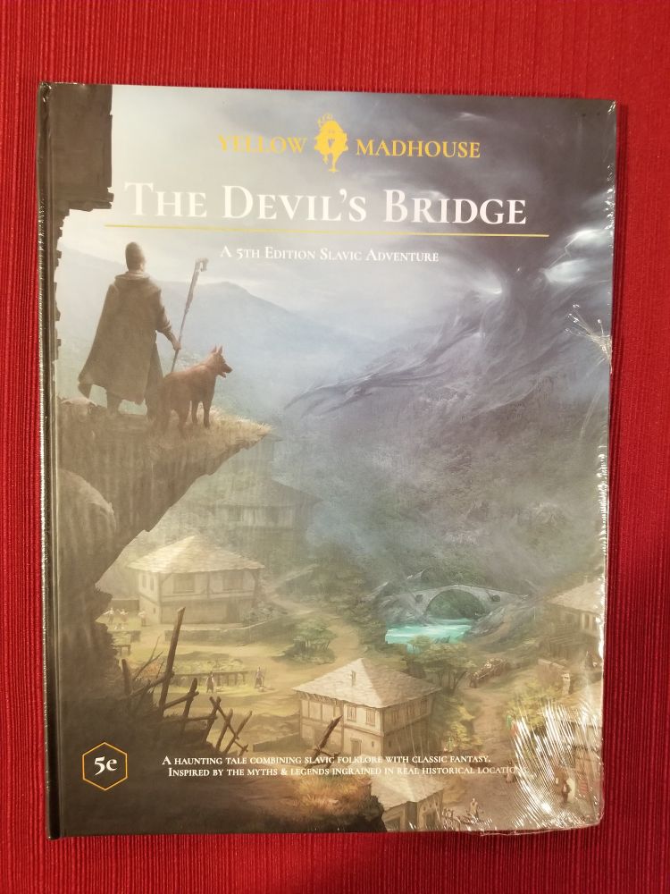 Cover of the TTRPG book "The Devil's Bridge" by Yellow Madhouse, a Slavic folklore D&D 5e adventure from Kickstarter 