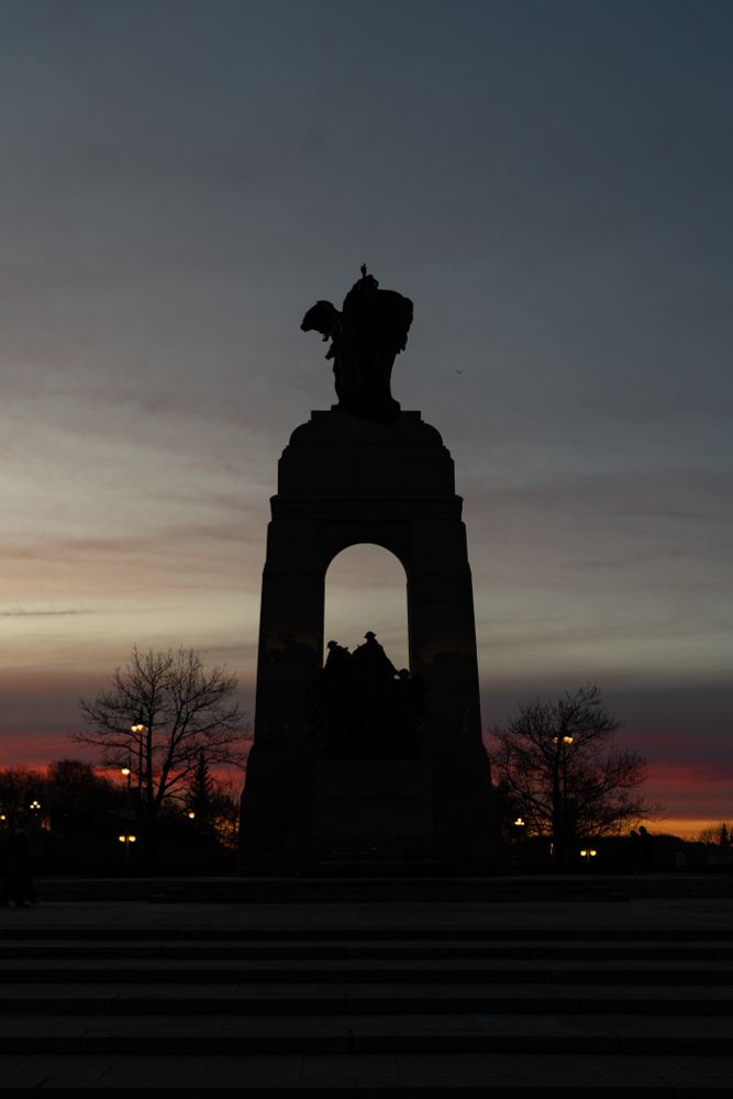 Ottawa National War Memorial in the sunset