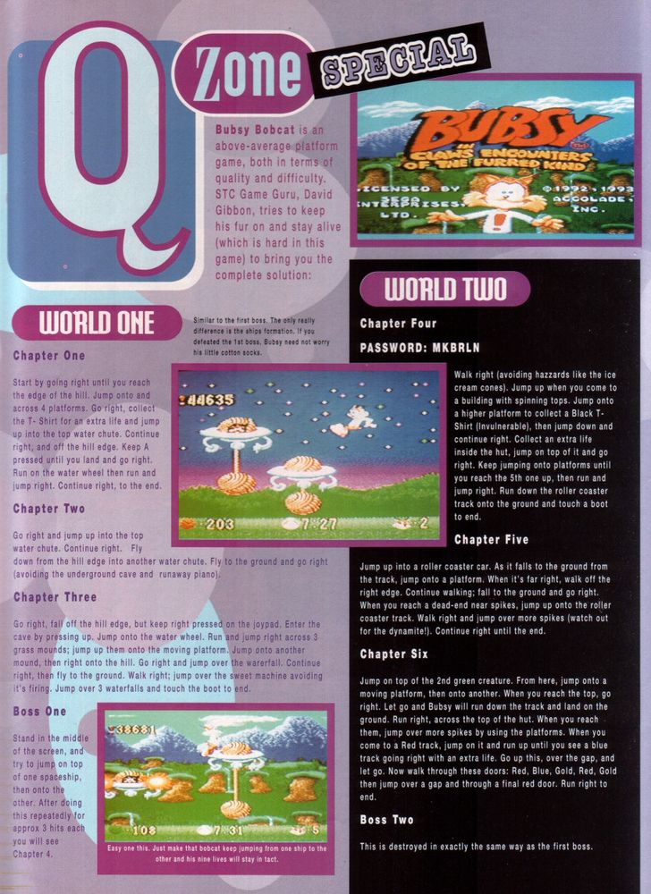 bubsy guide in stc issue 11 q zone