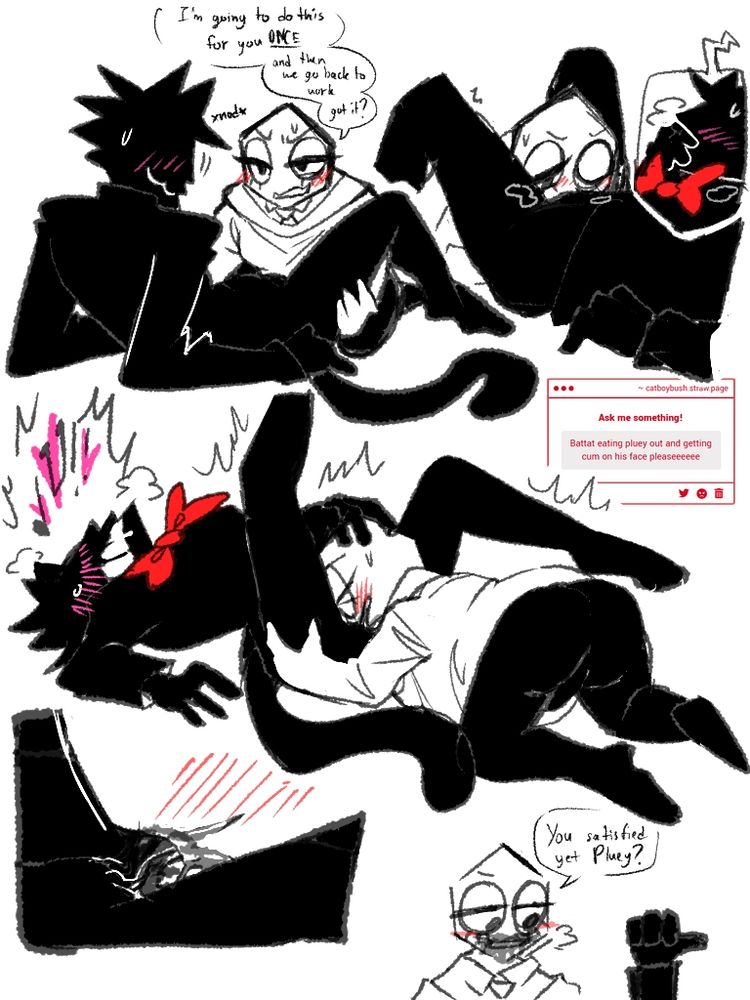 Comic of Plu3y getting eaten out by Batt4t, getting cum on Batt4t's face