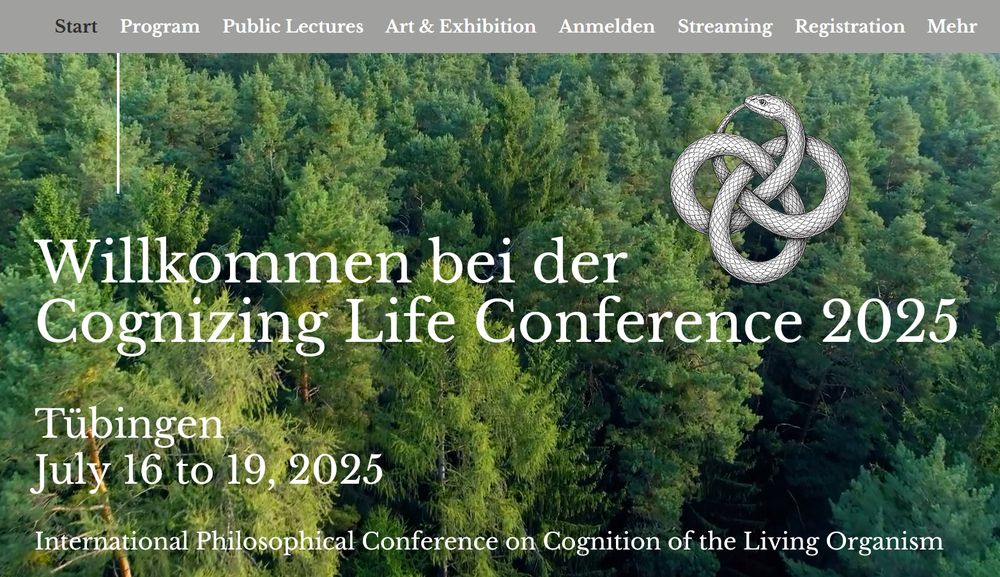 Screenshot of the website for the Cognizing Life Conference 2025.