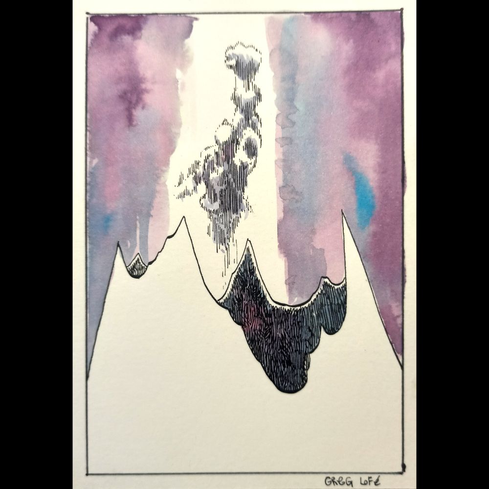 un gars musclé perce une forme blanche avec force  vers le haut. poing levé effet de vitesse, et effet lumineux mauve/ rose / bleu
c'était sensé être cadré bien au milieu, mais c'est un peu décalé vers la gauche