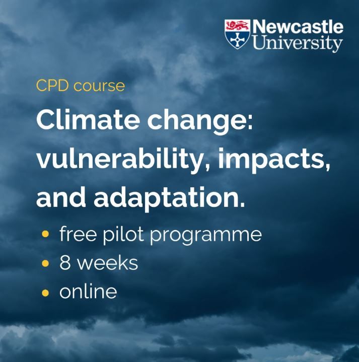 Climate Change: vulnerability impacts and adaptation course. Free pilot programme running for 8 weeks online. Sign up in the link in the post!
