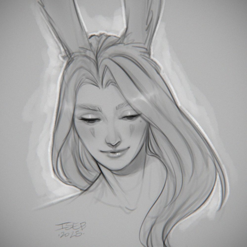 Greyscale face portrait of the female Viera WOL Freyja Hyskaris