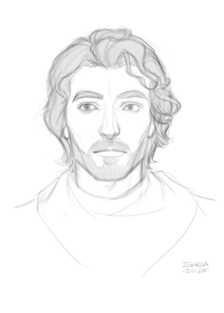 Digital sketch portrait of Gustave from Clair Obscur: Expedition 33