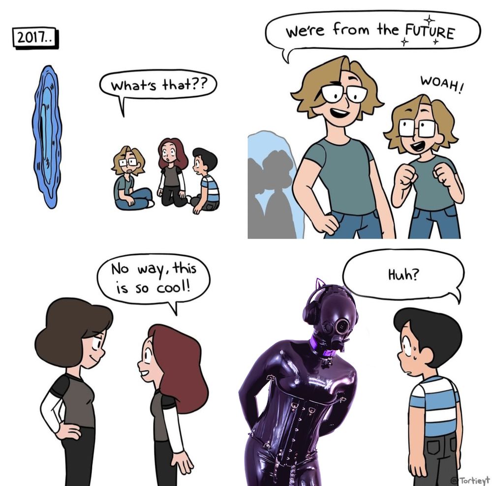 The time traveling trans meme from Tortietyt but with drones :3