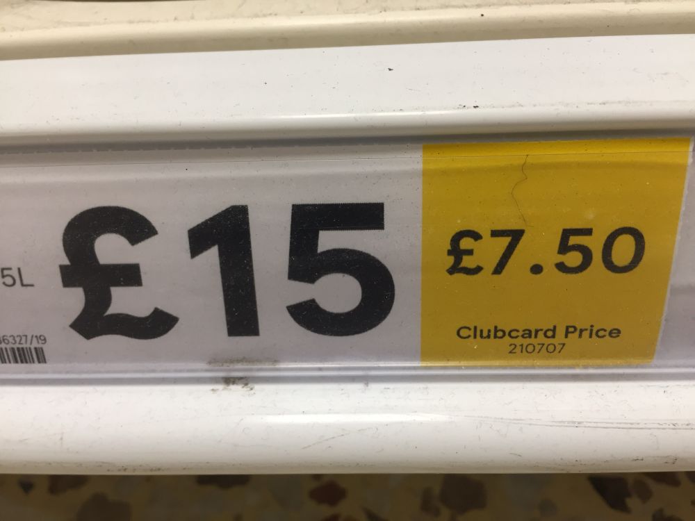 Club card price £7.50 regular price £15