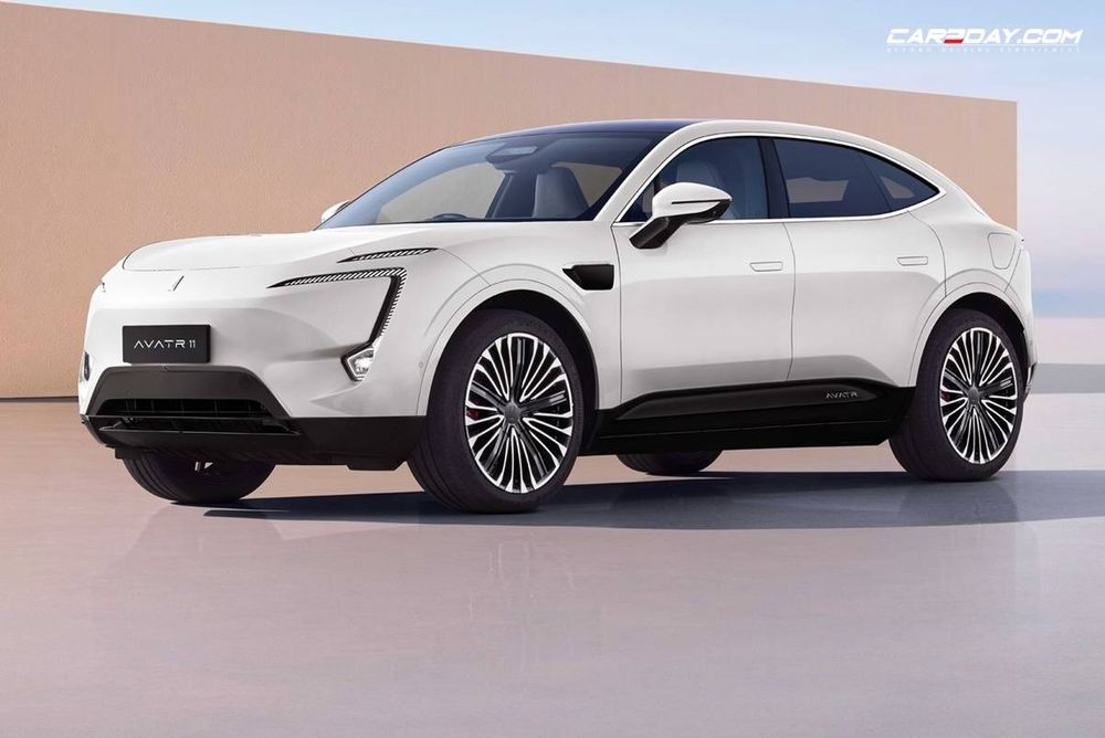 The picture show a white Electric car called Avatr11