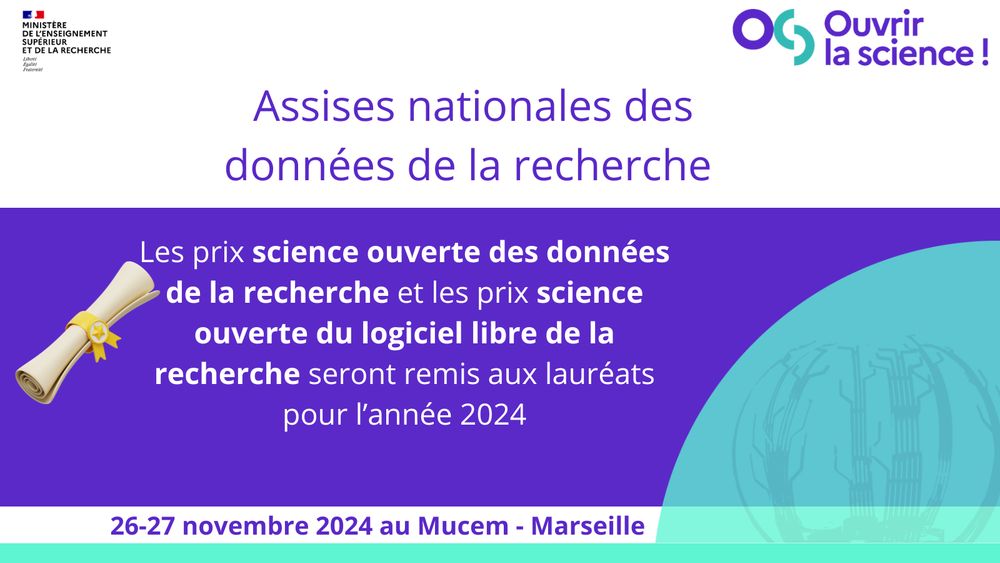 Assises nationales des données de la recherche et remise des prix science ouverte des données de la recherche et du logiciel libre