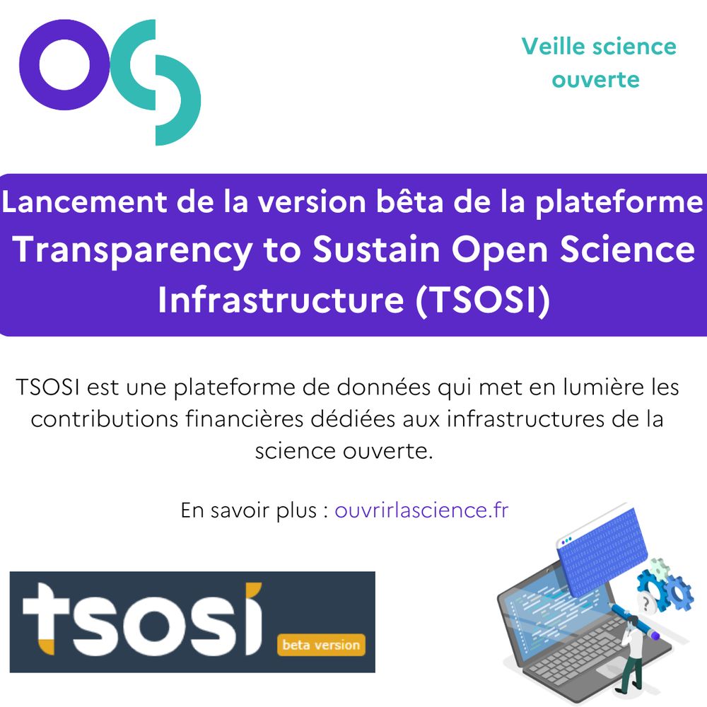 La version bêta de la plateforme TSOSI
The beta version of the Transparency to Sustain Open Science Infrastructure 