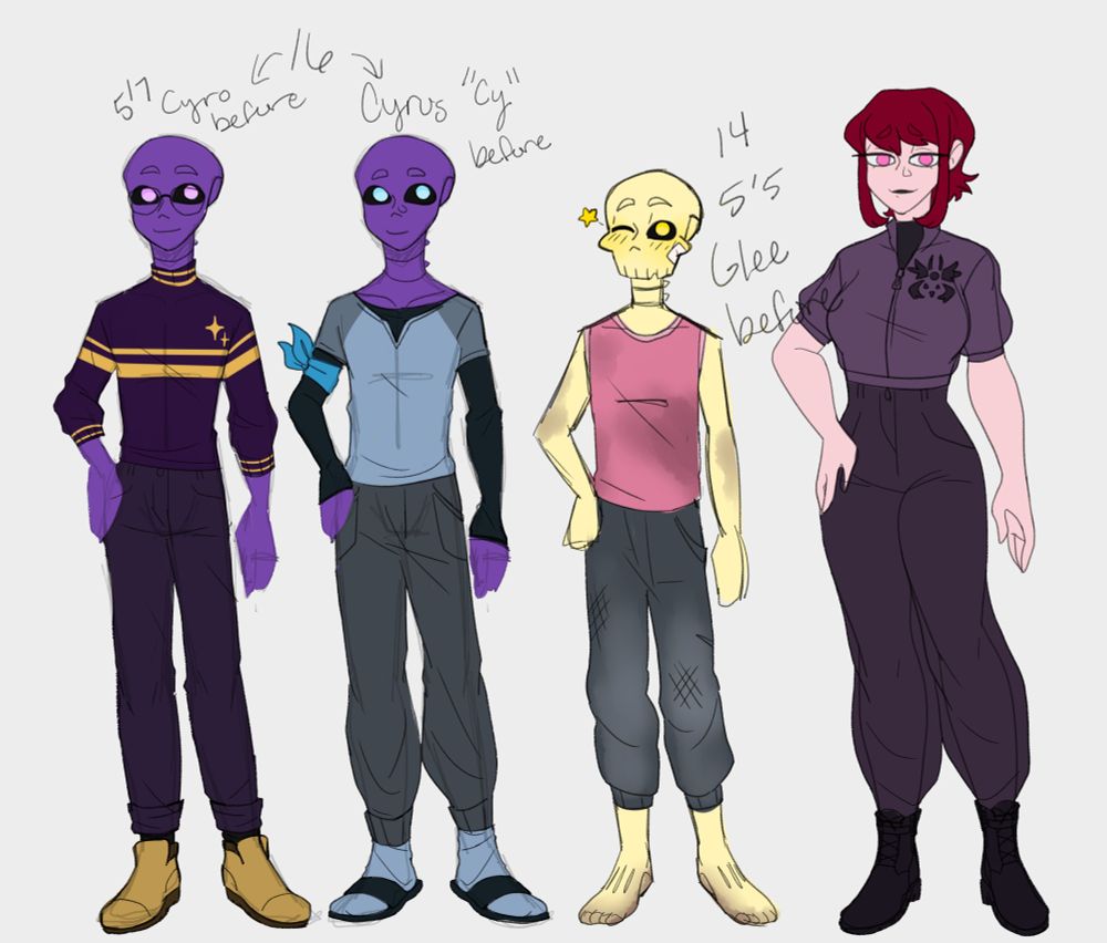 Younger Cyro, Cy, Glee, & Chara