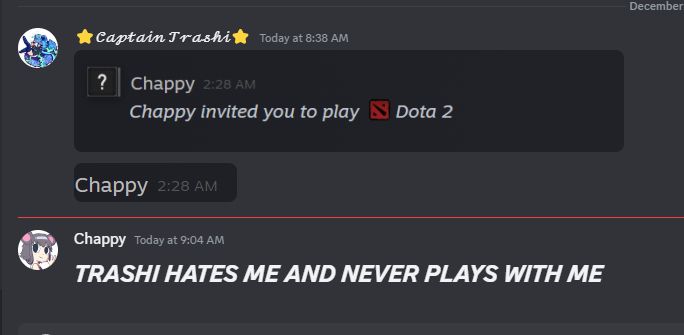 trashi calling out chappy