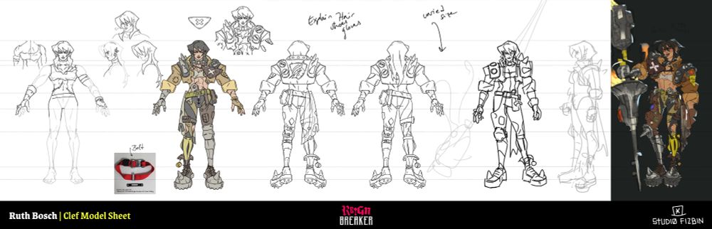 Clef model sheet for Reignbreaker by Studio Fizbin