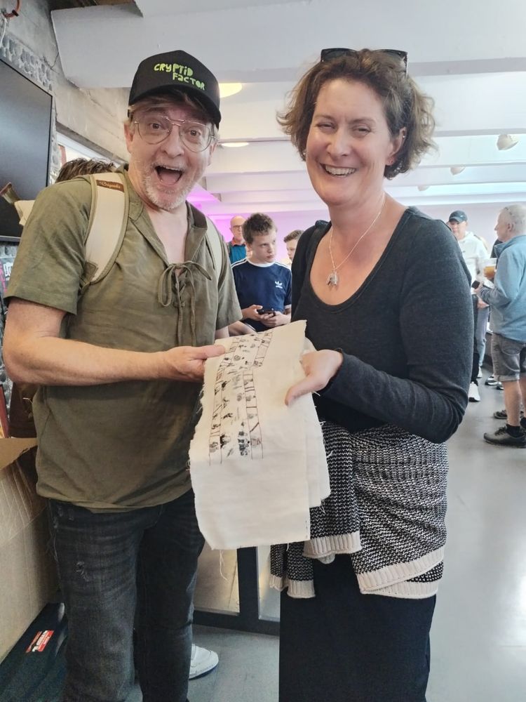 Rhys being accosted by embroidery. 