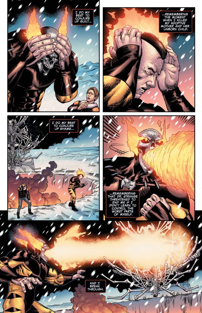 Hellverine #2, by Benjamin Percy and Raffaele Ienco. Daken wields control of the Hellverine to destroy some Hell stuff, namely a giant throne of bones erected by demons for some demon shit. 