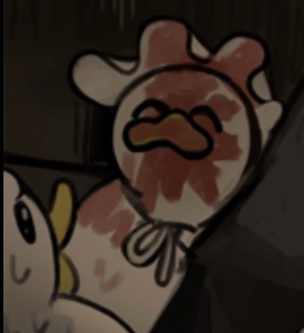 a duck’s face is covered in spaghetti sauce!