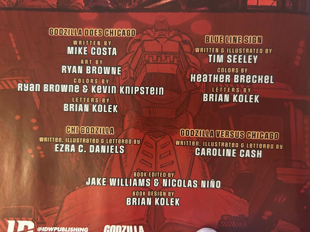 Credits page for Godzilla vs Chicago. 