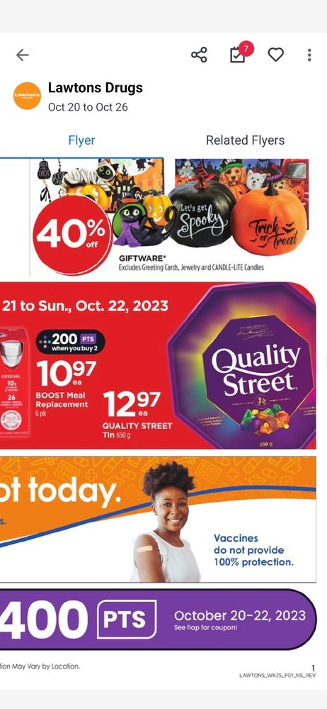 Screenshot of an ad for quality street chocolate