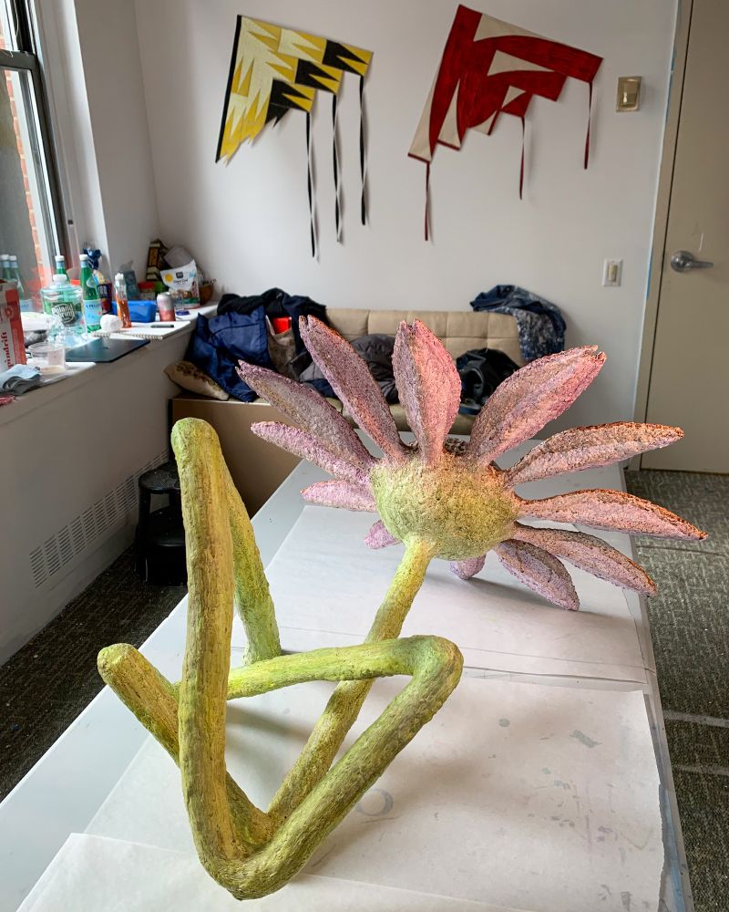 Flower with a crumpled stem, 2025, 20 x 24 x 26