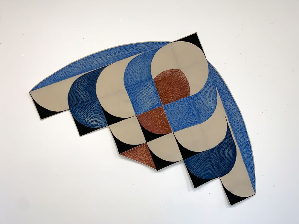 Cadence Giersbach, Blue-Bird, 2024, 29 x 51 inches, Acrylic on sewn canvas
