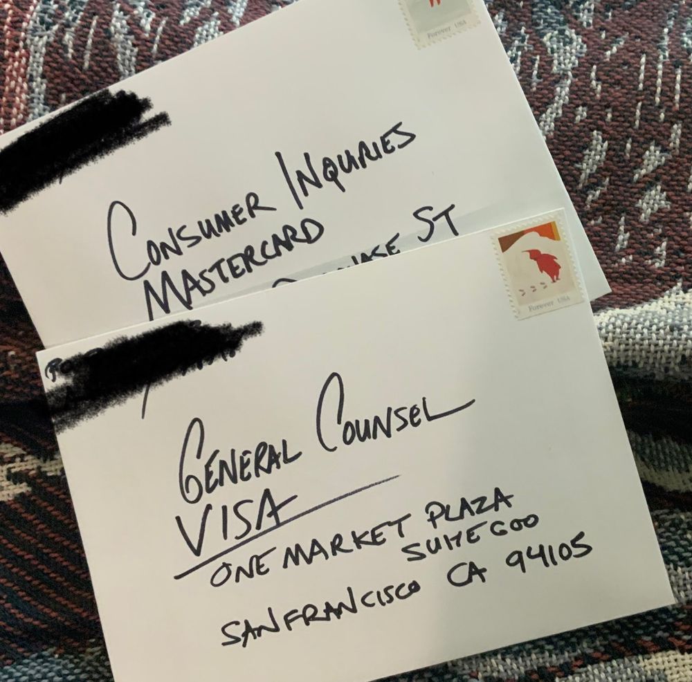  stern letters to MC and Visa
