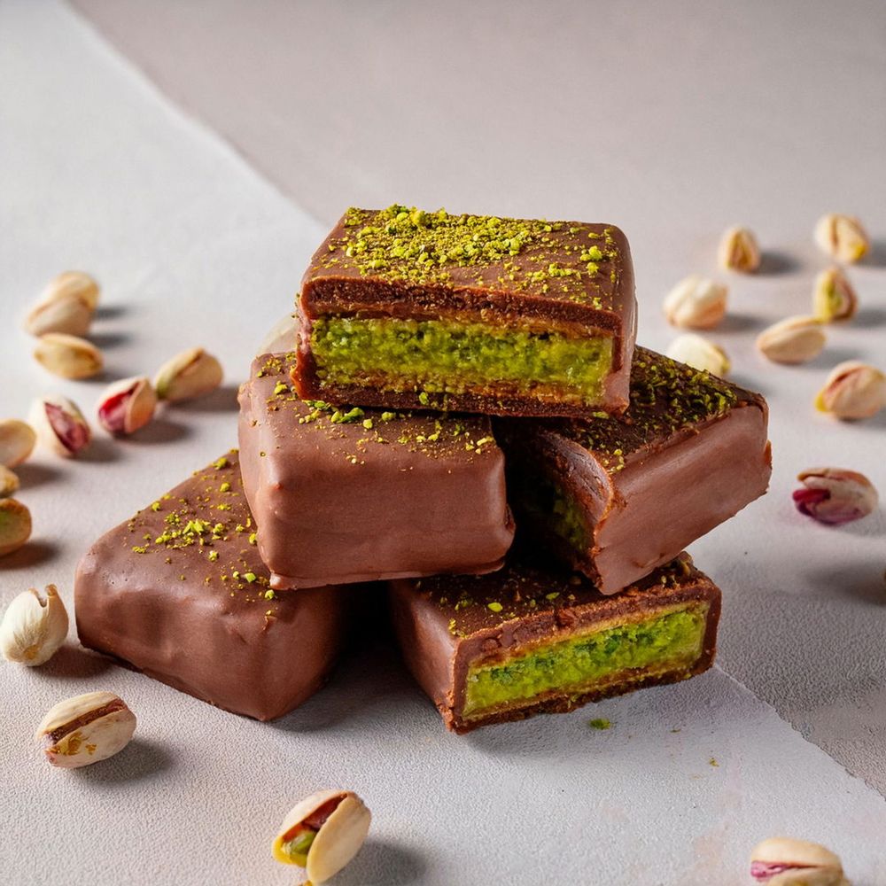 Chocolat fourré à la pâte de pistache