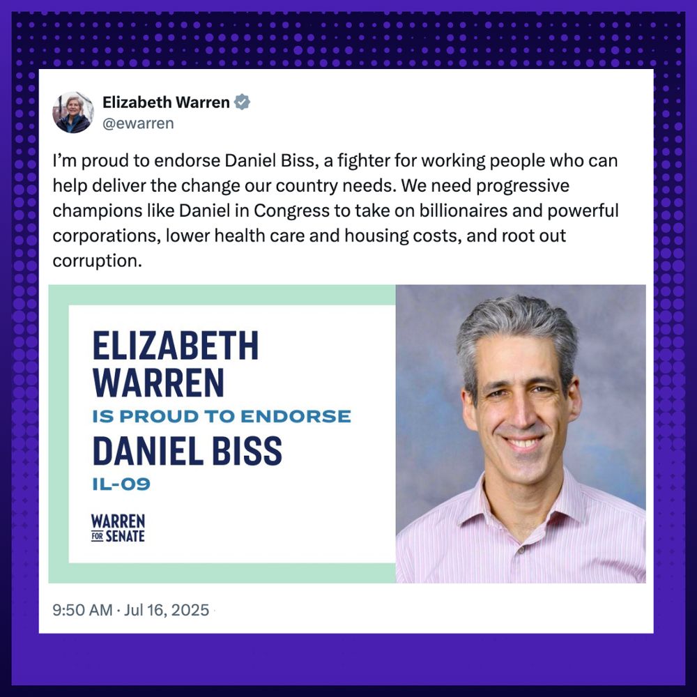 Sen. Elizabeth Warren endorses Daniel Biss for Congress